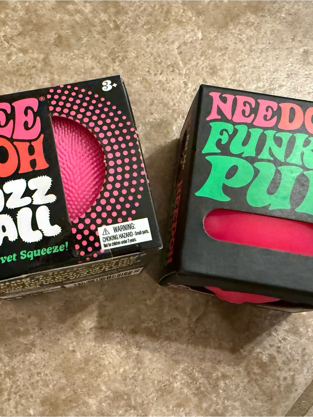 Needoh Pink Fuzz Ball and Pink Funky Pup Bundle
